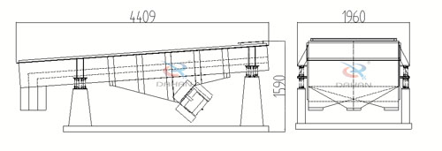 1540型直線(xiàn)振動(dòng)篩外形尺寸圖 1540型直線(xiàn)振動(dòng)篩外形尺寸圖